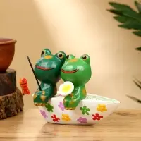 Сувенир "Лягушата рыбаки" дерево 14х8,5х10 см