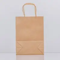 Пакет крафт без печати, круглая ручка, 15&times;21&times;8 см, 120 г