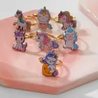 Кольцо детское Выбражулька &laquo;Единороги&raquo;, форма МИКС, цветное, безразмерное