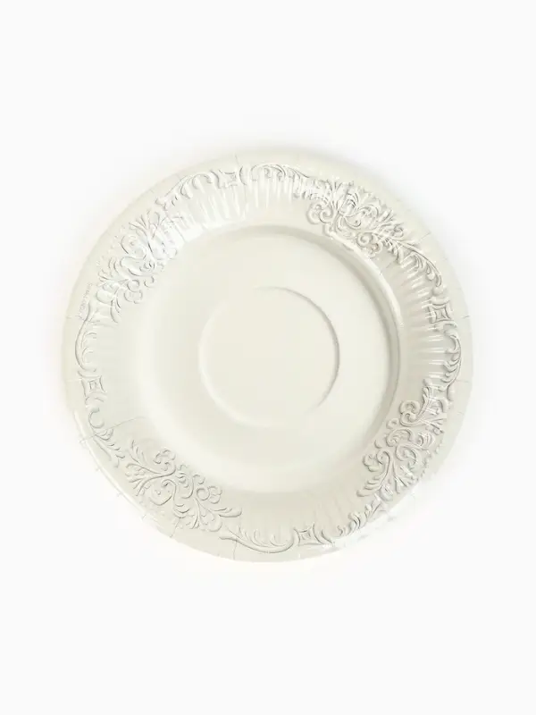 Тарелка одноразовая бумажная &laquo;Керамика белая, узоры&raquo;, 18 см