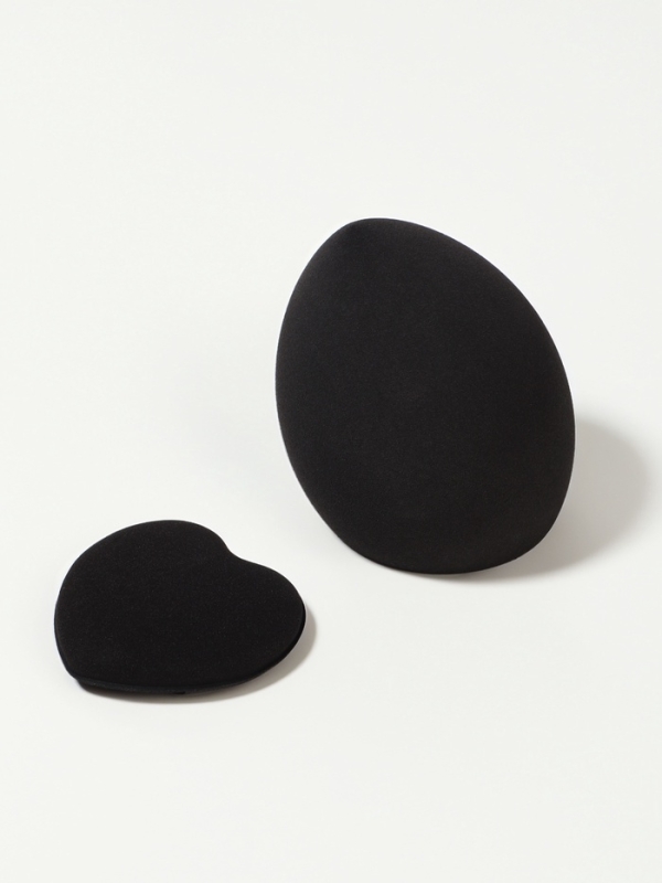 Набор спонжей д/макияжа 2шт: капля, сердце в пласт тубусе латекс черн  QF