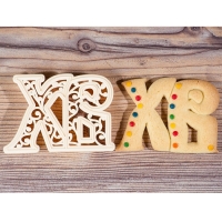 Форма для печенья на Пасху &laquo;ХВ&raquo;, вырубка, штамп, цвет бежевый