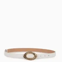 Ремень жен 04-01-01-04, Июнь2513, 2,4*0,3*110 см, без винта, пряж золото, гвоздик, белый