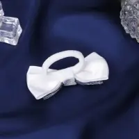 Резинка для волос &laquo;Школьница&raquo;, двойной, клетка, 7 см, сине-белая