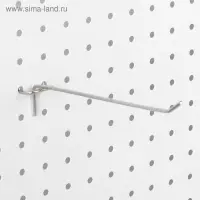 Крючок одинарный для металлической перфорированной панели, d=3.5 мм, L=20 см, цвет хром