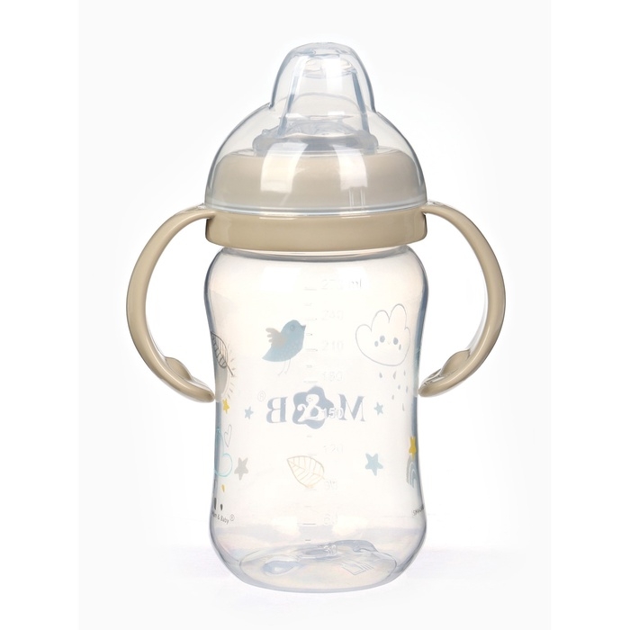 Поильник - непроливайка с силиконовым носиком, 270 мл., цвет бежевый