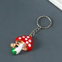 Брелок металл "Красный мухомор" золото, эмаль 4,5х3,2х1 см