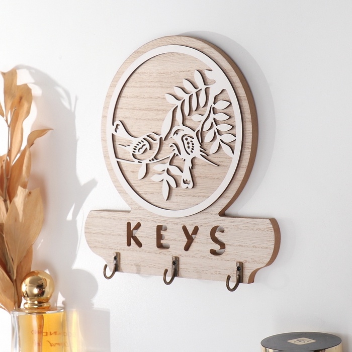 Крючки декоративные дерево Крючки декоративные дерево "Две птички на ветке" 2,5х19,5х19,5 см