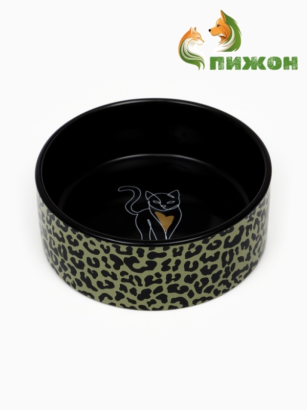 Миска керамическая "Леопард" 250 мл, 11,5 х 4,5 см, леопард