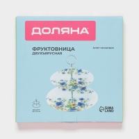 Фруктовница Доляна &laquo;Букет незабудок&raquo;, d=20/25 см, h=24 см, стекло, рисунок