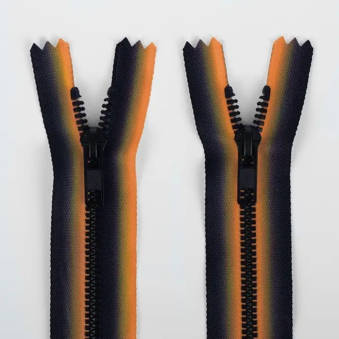 Молния &laquo;Трактор&raquo;, №5, неразъёмная, замок автомат, 18 см, оранжевая, чёрная