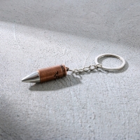 Брелок для ключей металлический &laquo;Настоящий мужик&raquo;, пуля, 1,2 х 6 см