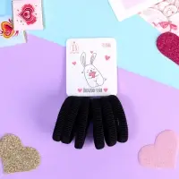 Резинки для волос &laquo;Заюшка&raquo;, набор 6 шт., люблю тебя сердце, 4 см, чёрные