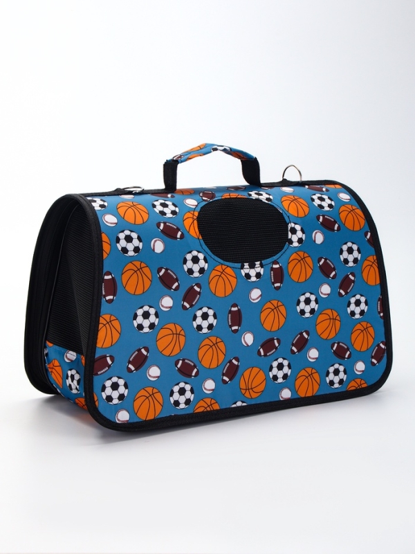 Сумка - переноска для животных "Спорт", размер M, 40 х 21 х 27 см, голубая