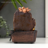 Фонтан настольный от сети "Ганеша у водопада с лотосами" 20х16х13 см