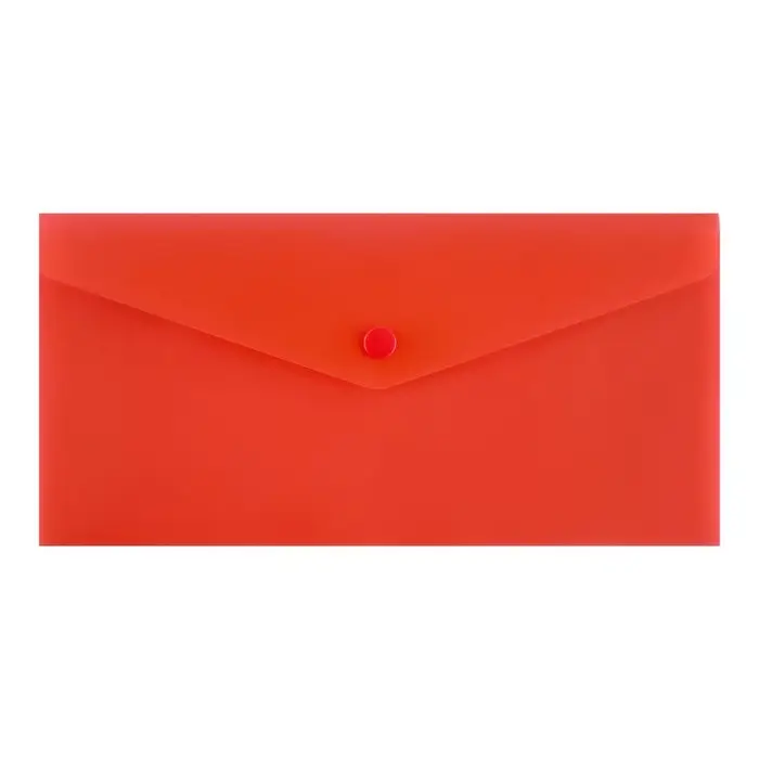 Папка-конверт на кнопке travel, 150 мкм, Calligrata Standard, прозрачная, красная