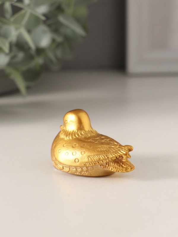 Сувенир полистоун "Уточки-мандаринки" золото набор 4 шт 4,8х3х2,8 см