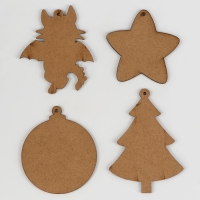 Ёлочные деревянные подвески своими руками на новый год &laquo;Флюид арт&raquo;, новогодний набор для творчества