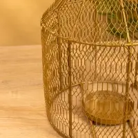 Подсвечник фонарь со стеклянной колбой 20х20х26 см, d 9 см, металл, цв. золото