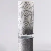 Ваза &laquo;Соблазн&raquo;, прямая, h=26 см, стекло, бело-серебристая