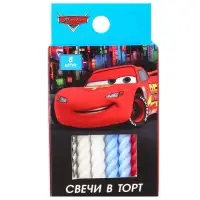 Свечи для торта витые &laquo;С Днем Рождения&raquo;, 8 штук, Тачки