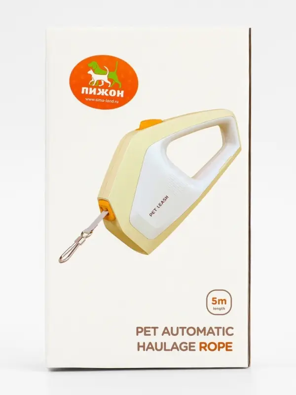 Рулетка - поводок для собак, лента 3 метра, белая/зелёная