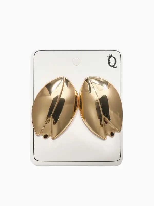 Серьги металл "Тюльпан" цветок, цвет золото