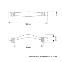 Ручка-скоба CAPPIO RSC018, цинк, м/о 96 мм, цвет золото, 4 шт.