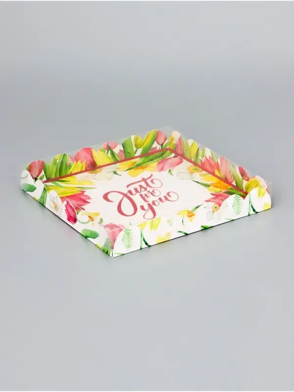 Коробка для печенья, &laquo;Тюльпаны&raquo;, 21&times;21&times;3 см