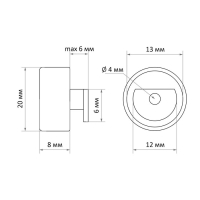 Зеркалодержатель ТУНДРА , d=20 мм, без сверления, цвет бронза, пластик, 4 шт.