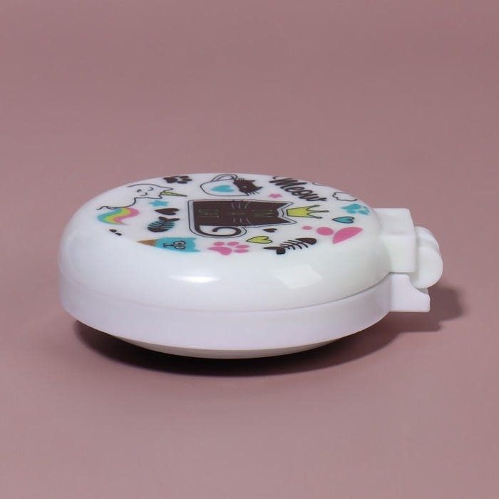 Расчёска массажная, складная, с зеркалом, d = 6,5 см, рисунок МИКС