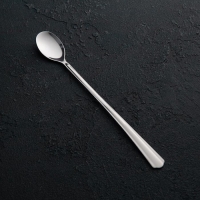 Ложка для коктейлей &laquo;Новинка&raquo;, длина 20 см, толщина 1,2 мм, упрощённой обработки, цвет серебряный