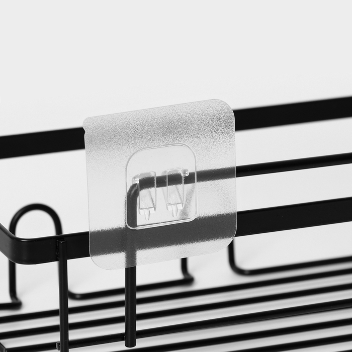 Полка для ванной прямая, 33&times;12&times;9 см, цвет черный