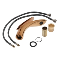 Смеситель для раковины ZEIN Z3883, однорычажный, интерьерный, высота 15см, латунь, rose gold