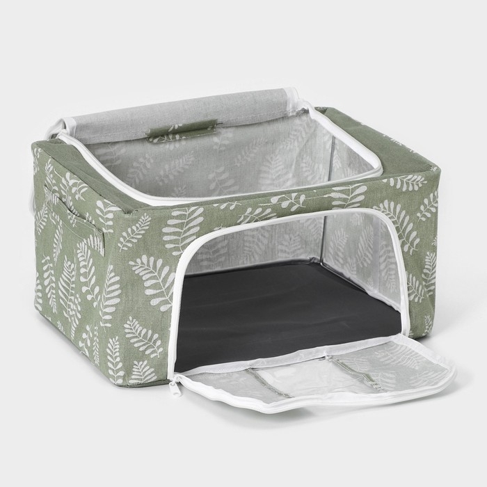 Кофр для хранения вещей Доляна Leaves, 39&times;29&times;20 см, 24 литра, цвет зелёный