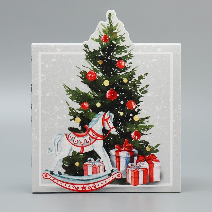 Коробка подарочная новогодняя складная &laquo;С новым годом&raquo;, 15 х 15 х 8 см, Новый год