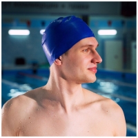 Шапочка для плавания взросла ONLYTOP, резиновая, обхват 54-60 см