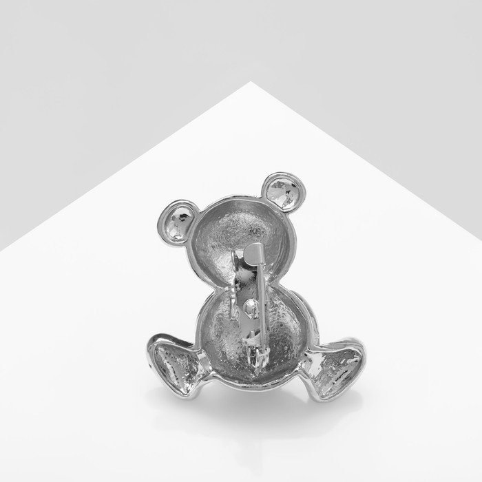 Брошь &laquo;Мишка&raquo; игрушечный, цвет серебро