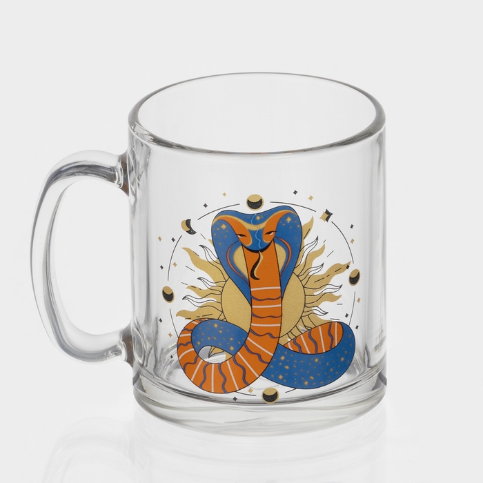 Кружка стеклянная чайная &laquo;Мистические змеи&raquo;, 320 мл, МИКС