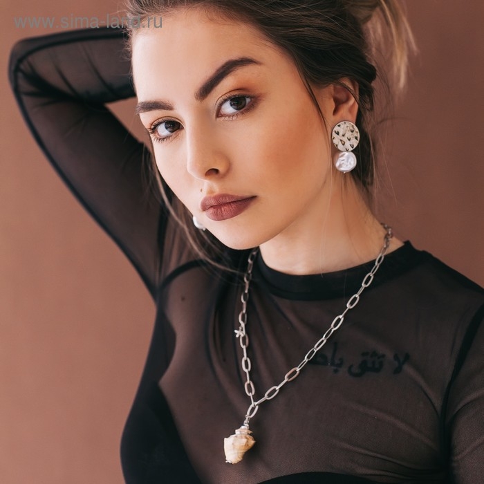 Серьги с жемчугом &laquo;Нефаз&raquo;, цвет белый в серебре