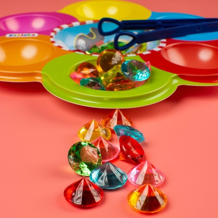 Сортер &laquo;Сокровища пиратов&raquo;, по методике Монтессори, 6 цветов, с пинцетом, 3+