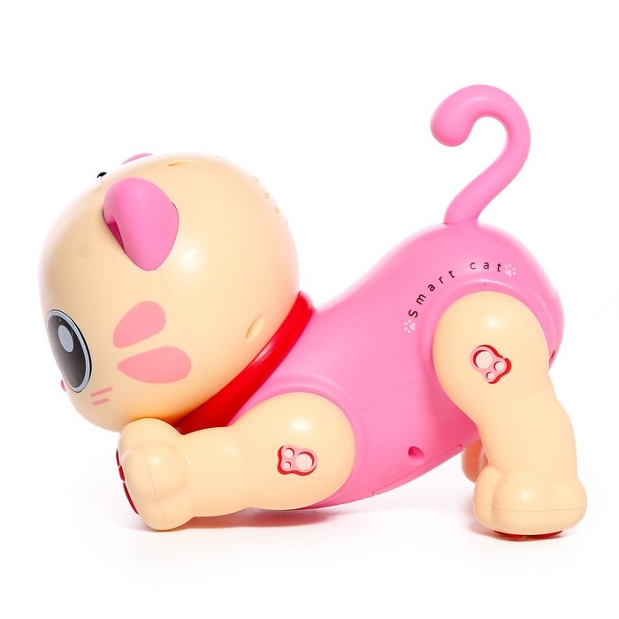 Робот кот &laquo;Пультовод&raquo; ZHORYA, на пульте управления, интерактивный: сенсорный, звук, свет, на батарейках, на русском языке, розовый