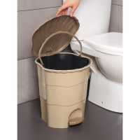 Ведро для мусора, 18 л, с педалью, цвет латте-капучино