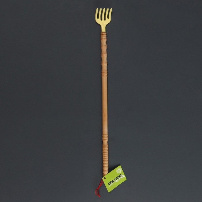 Массажёр - чесалка, универсальный, деревянный, 44,5 &times; 4,2 &times; 2,5 см, цвет бежевый