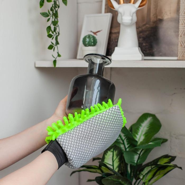 Варежка для уборки для сложных загрязнений Raccoon, 22&times;15 см, микрофибра букли двухсторонняя