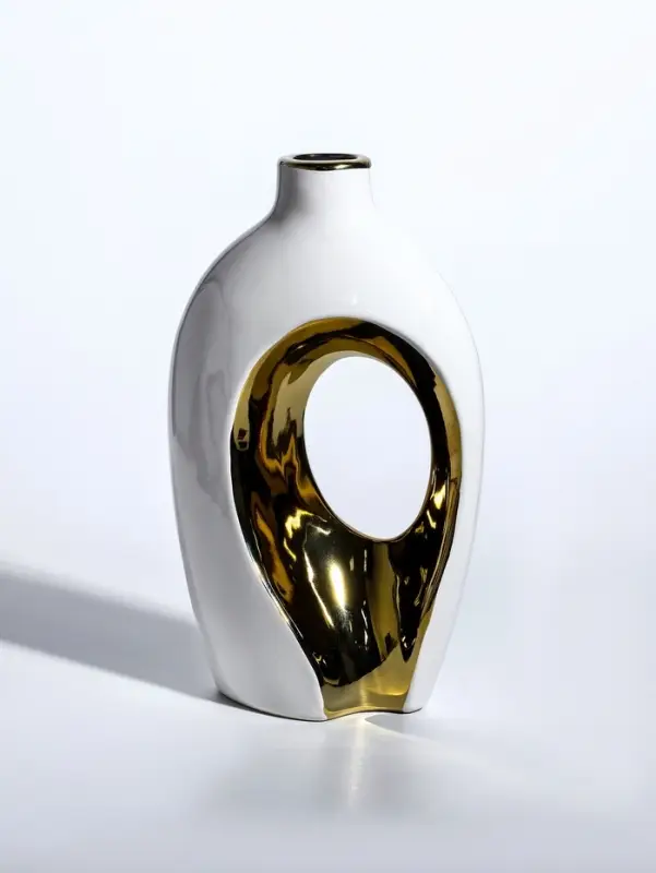 Ваза керамика настольная "Лари" (набор 2 шт) h=26х23, d=4 см, белый