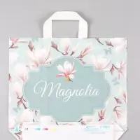 Пакет "Магнолия", полиэтиленовый с петлевой ручкой, 38 х 34 + 3 см, 70 мкм