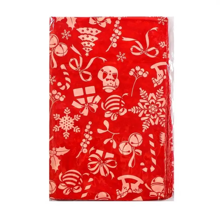Бумага упаковочная тишью, новогодняя упаковка &laquo;С новым годом!&raquo;,50&times;66 см