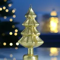 Фигура светодиодная "Елочка золотистая", 1 LED, 25 см, от бат. AAAx3, Т/БЕЛЫЙ