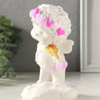 Фигурка гипс &laquo;Ангел со скрипкой&raquo;, 14&times;9&times;9 см, белый с росписью